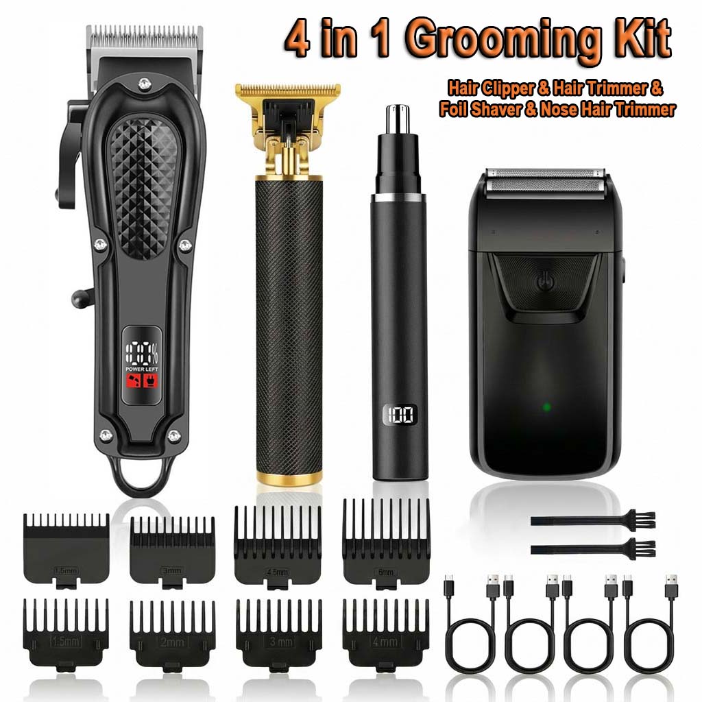 Grooming Kit - Set Alat Cukur Rambut Pria 4-in-1,