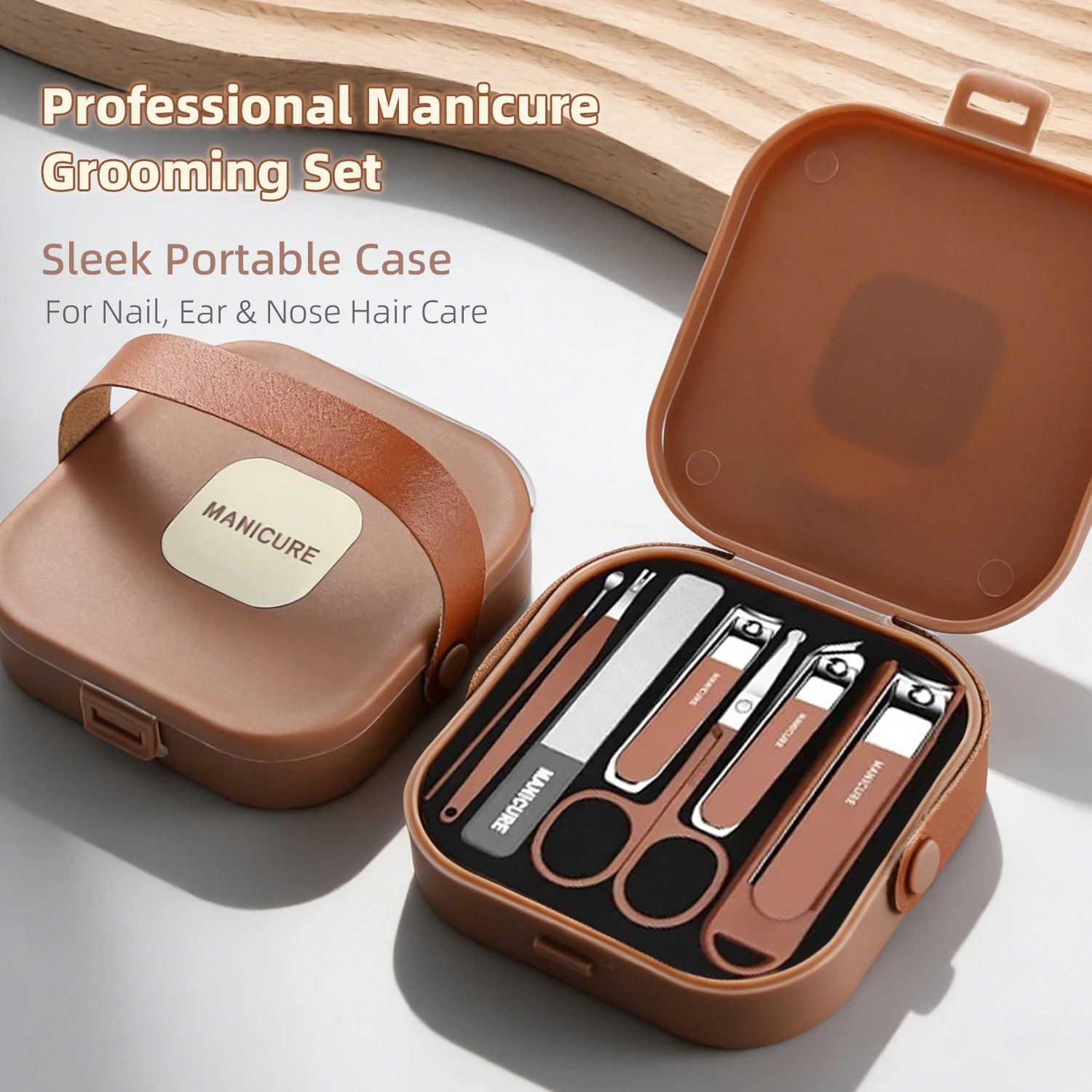 Mens Grooming Travel Kit - Perlengkapan Perawatan Kuku Anti-Cipratan Set Manikur