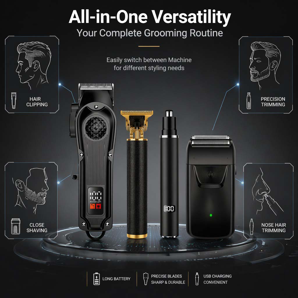 Set Alat Cukur Rambut Pria 4-i - Electric Shaver Rotary ulasan dan harga